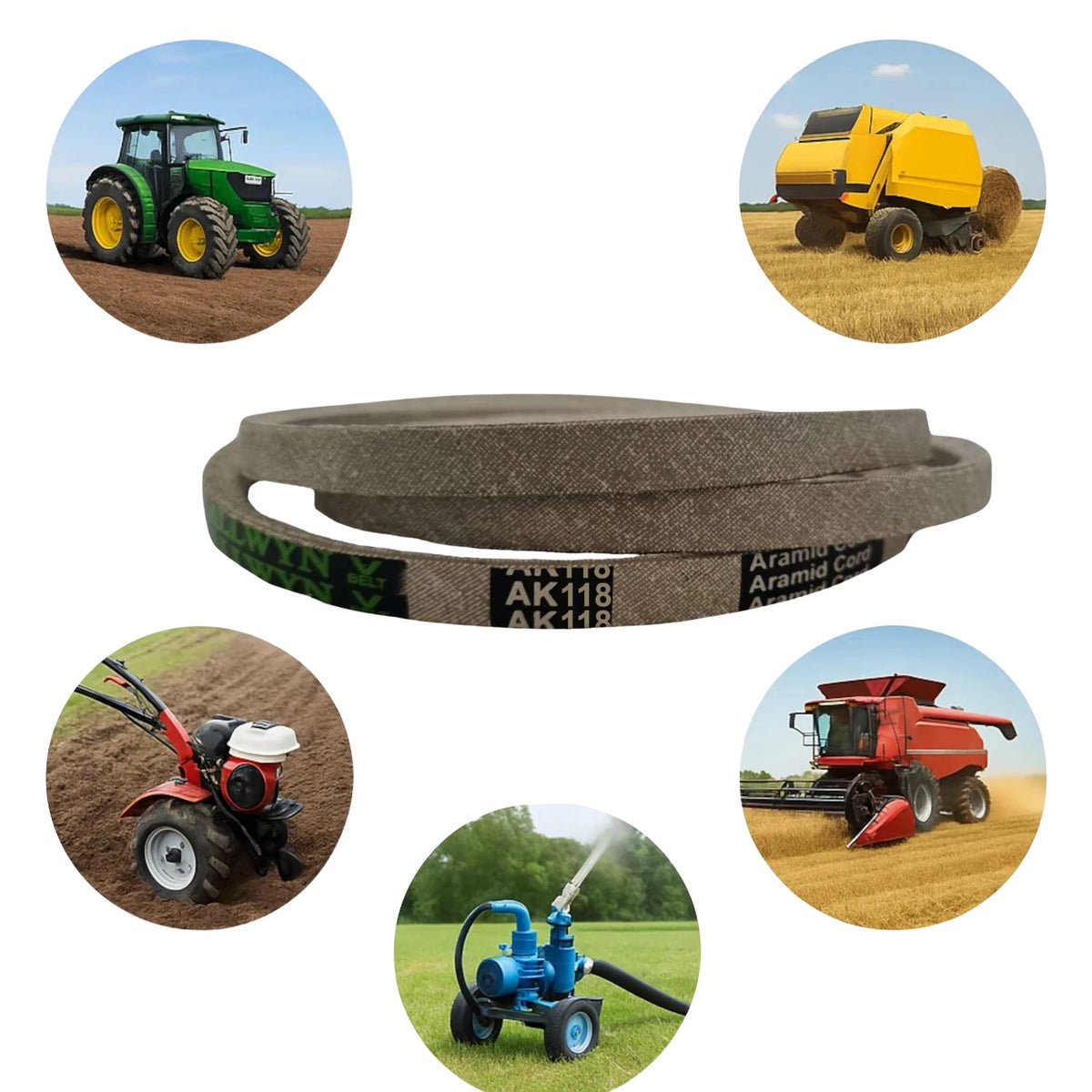 Belt replaces Husqvarna, Jonsered 587270001, 5872700-01, 587 27 00-01 or Universal 68120G