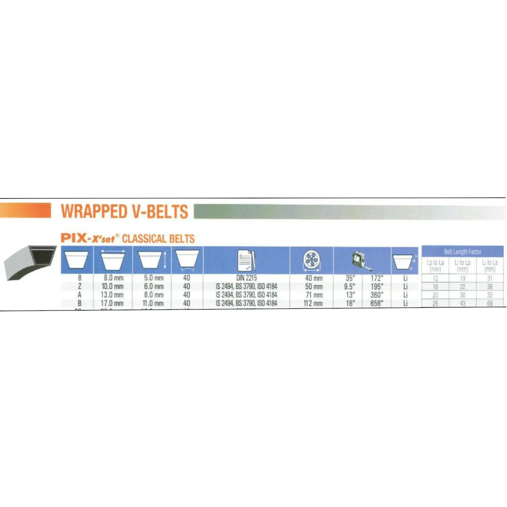 Power Rated V-Belt A Section A80K - A158K / AK80 - AK158 Made with Kevlar™