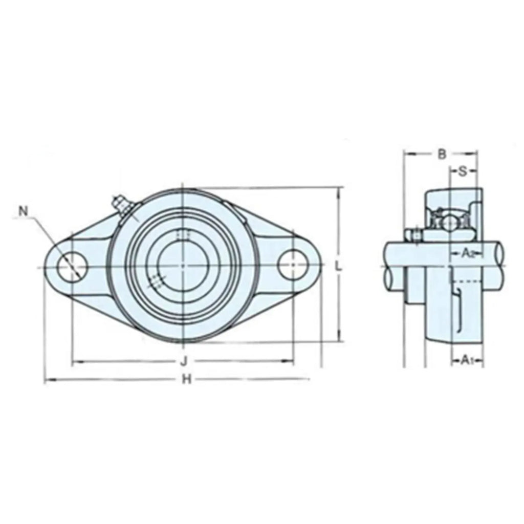 2x UCFL207 35mm bore 2-Bolt Flange Pillow Block Bearings Self Aligning