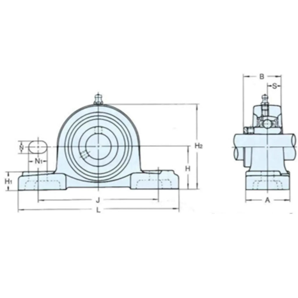 2x UCP206 30mm Pillow Block Bearing Self Aligning Bottom Foot Mount Housing