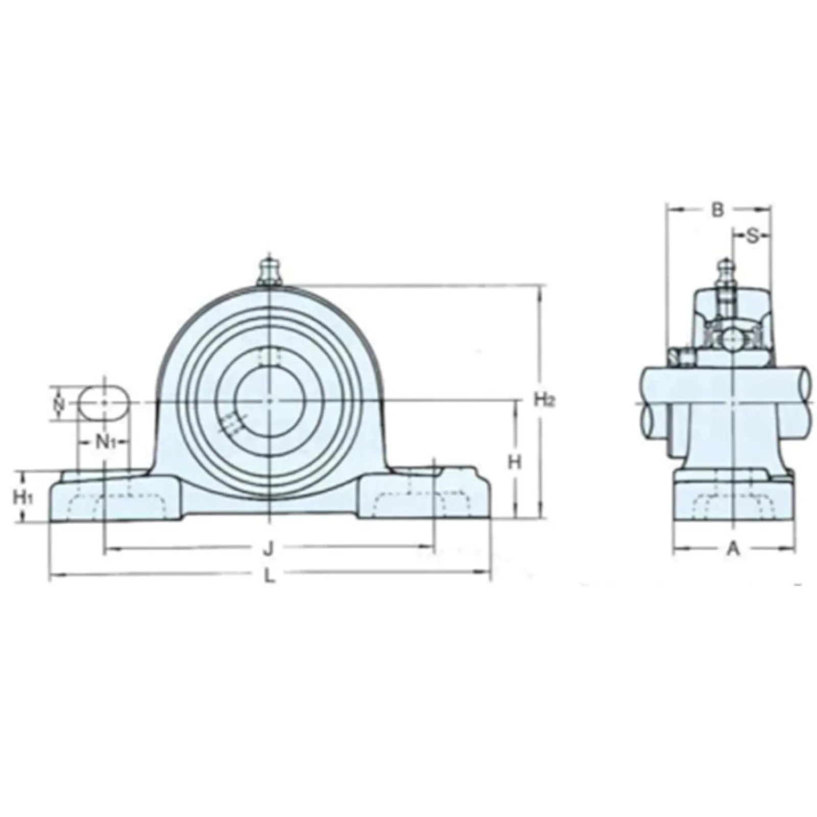 2x UCP201-UCP207 Pillow Block Bearing Self Aligning Bottom Foot Mount Housing