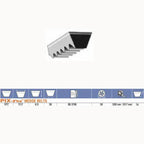 XPZ Section V-Belt Sizes XPZ-0630, XPZ-630 – XPZ1600