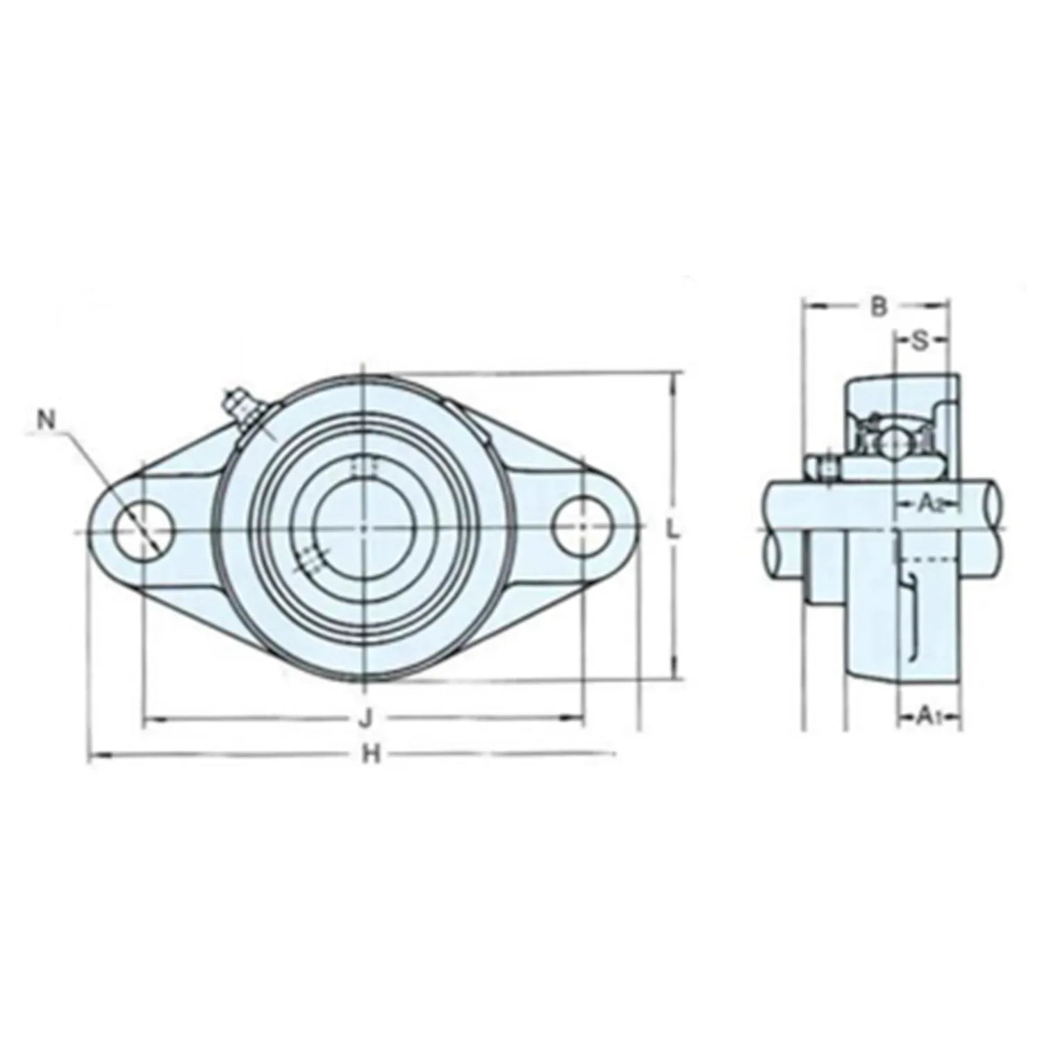 2x UCFL210 50mm bore 2-Bolt Flange Pillow Block Bearings Self Aligning