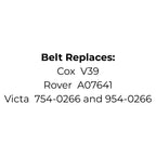 Belt Replaces Cox V39, Rover Rancher A07641 or Victa 754-0266 and 954-0266