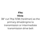 Belt Replaces Cox V39, Rover Rancher A07641 or Victa 754-0266 and 954-0266