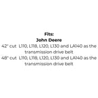 Belt Replaces Rover A12096 or John Deere GX20006 Transmission Drive Belt