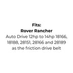 Belt Replaces Rover A12316 for Rancher 18166 18188 28151 28166 28189
