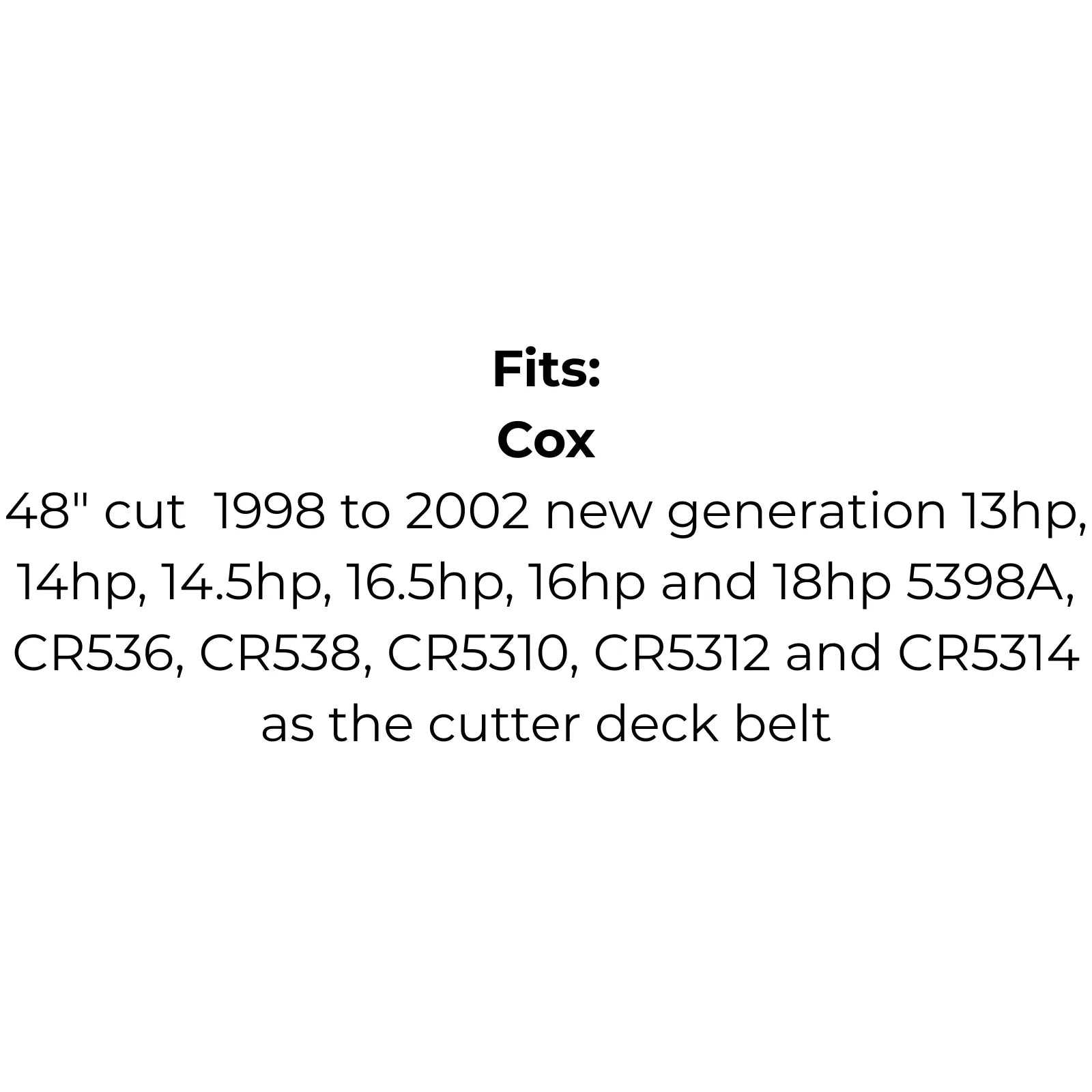 Belt Replaces Cox W04, Graden 5644 and Husqvarna 539 11 04-11 as the Cutter Deck Belt - Alt 4