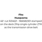 Belt Replaces Cox W04, Graden 5644 and Husqvarna 539 11 04-11 as the Cutter Deck Belt - Alt 6