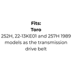 Belt Replaces Great Dane D28030 or Toro 109428