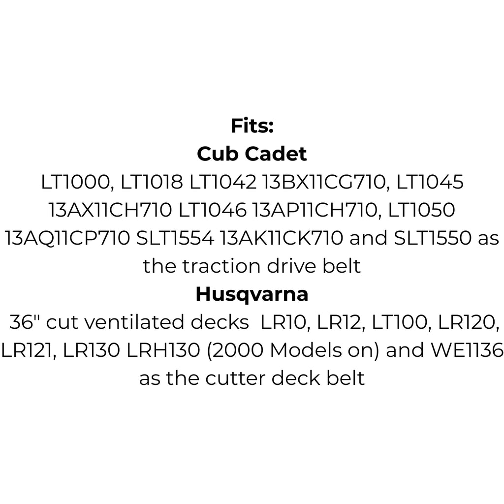Belt for Cub Cadet 754-0461 and 954-0461, Husqvarna 532 13 12-64, Kingcat V33, MTD 754-3025 and 954-3025, Simplicity 108508 or Victa RD17879A