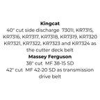 Belt for Cub Cadet 754-0461 and 954-0461, Husqvarna 532 13 12-64, Kingcat V33, MTD 754-3025 and 954-3025, Simplicity 108508 or Victa RD17879A