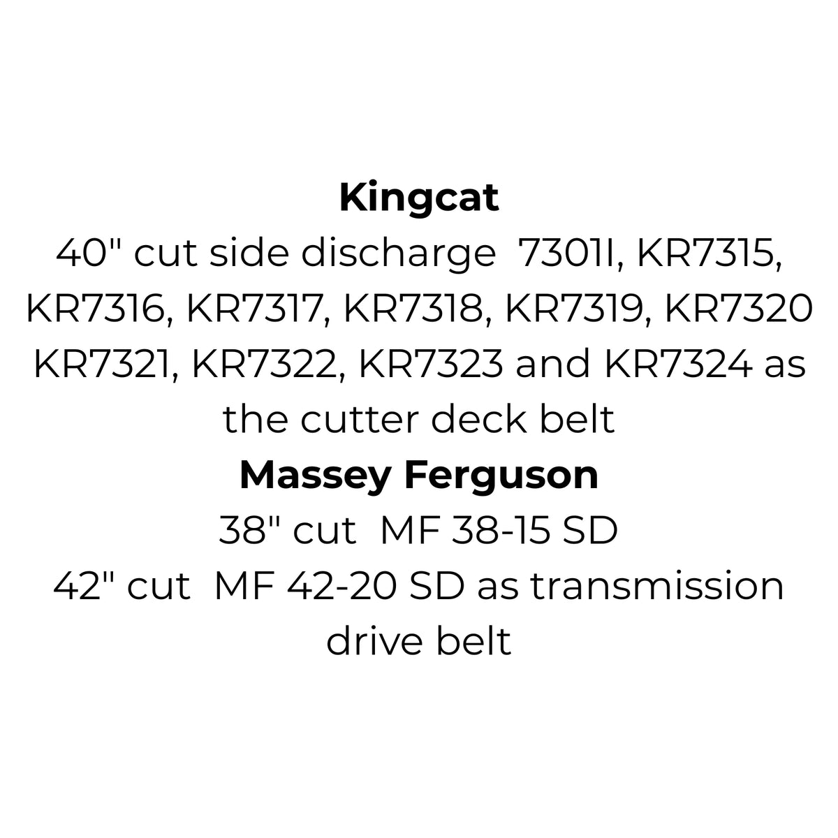 Belt for Cub Cadet 754-0461 and 954-0461, Husqvarna 532 13 12-64, Kingcat V33, MTD 754-3025 and 954-3025, Simplicity 108508 or Victa RD17879A