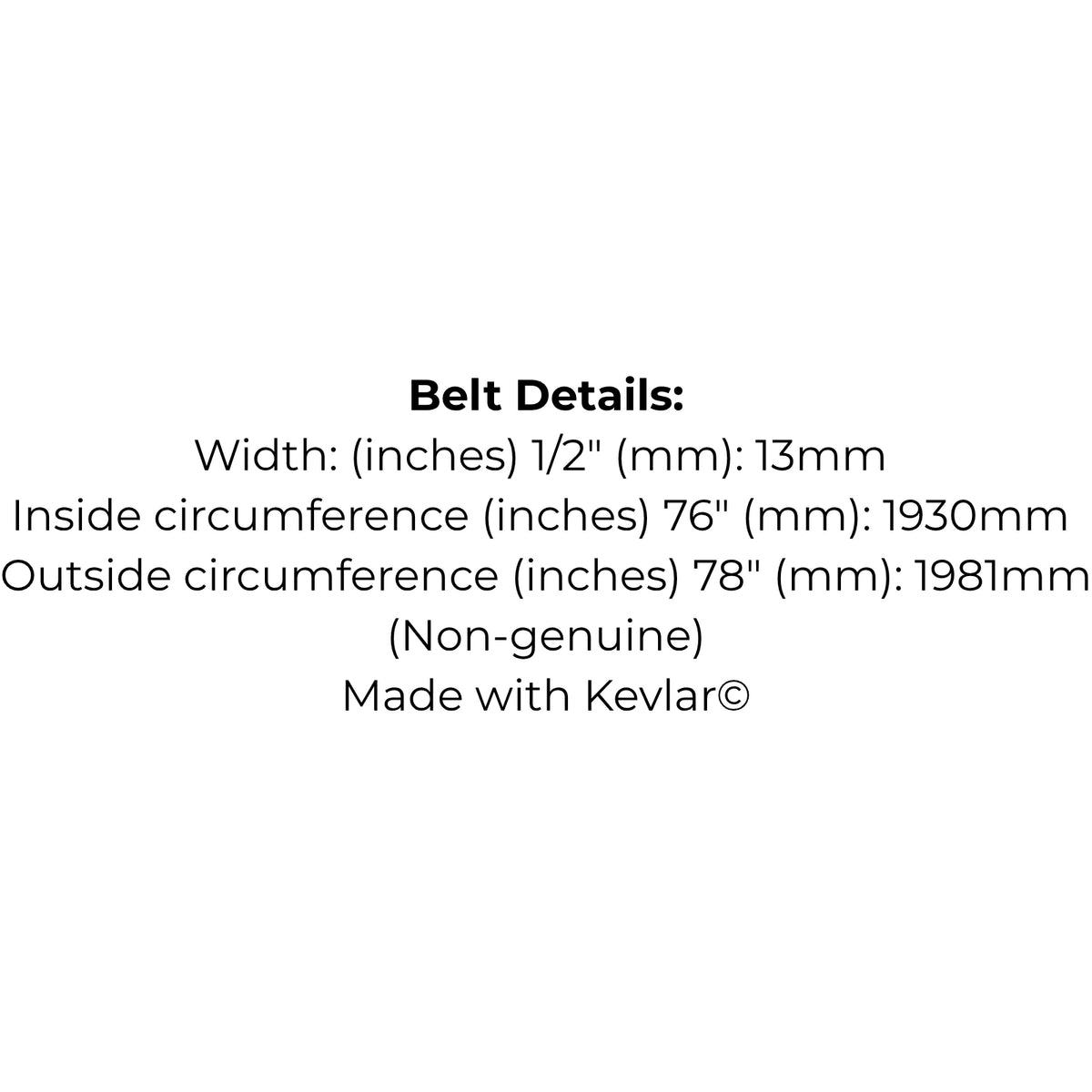 Belt for Cub Cadet 754-0461 and 954-0461, Husqvarna 532 13 12-64, Kingcat V33, MTD 754-3025 and 954-3025, Simplicity 108508 or Victa RD17879A