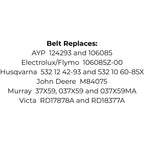 Belt for Husqvarna 5321242-93 5321060-85X, John Deere M84075, Murray 37X59-MA, Victa RD17878A RD18377A, AYP 124293 106085 & Flymo 106085Z-00