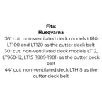 Belt for Husqvarna 5321242-93 5321060-85X, John Deere M84075, Murray 37X59-MA, Victa RD17878A RD18377A, AYP 124293 106085 & Flymo 106085Z-00