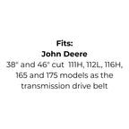 Belt for Husqvarna 5321242-93 5321060-85X, John Deere M84075, Murray 37X59-MA, Victa RD17878A RD18377A, AYP 124293 106085 & Flymo 106085Z-00