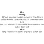 Belt for Husqvarna 5321242-93 5321060-85X, John Deere M84075, Murray 37X59-MA, Victa RD17878A RD18377A, AYP 124293 106085 & Flymo 106085Z-00