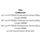 Belt Replaces Bolens 1739080, Craftsman 754-04207 954-04207, Cub Cadet 754-0640 9540640 incl MTD 754-0349 954-0349 Rover 754-04207 and 954-04207
