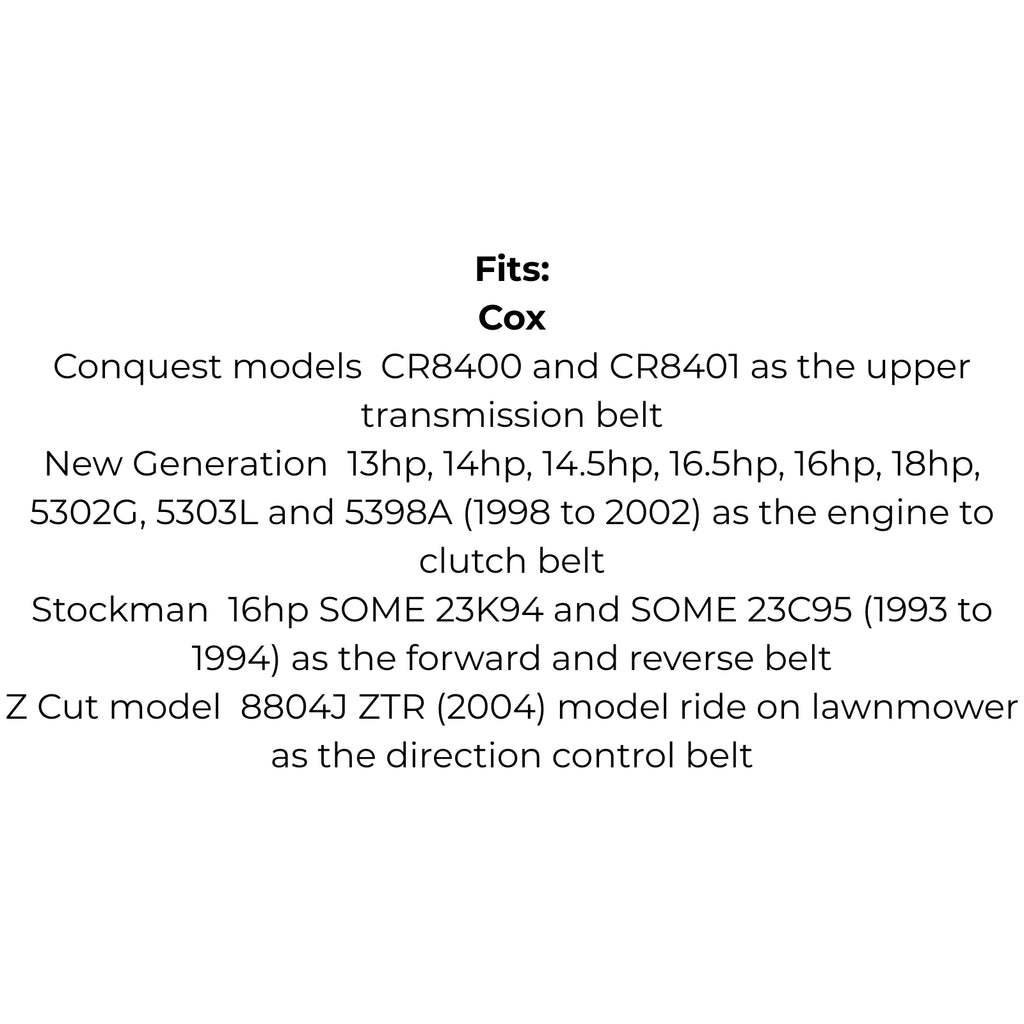 Belt Replaces Cox V28, V04 and SV04, Kingcat V28 or Murray 314572