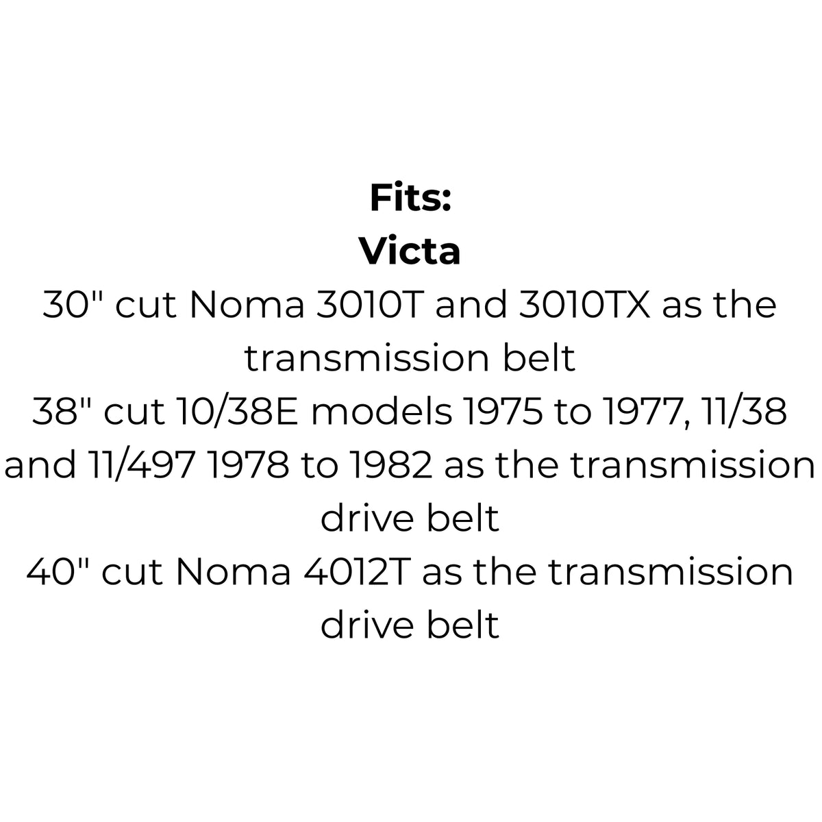 Belt for AYP 140294, Husqvarna Jonsered McCulloch Poulan 532 14 02-94, Simplicity 108209G, Toro 927066 1198821, Victa TM61807A 7540226 9540226 NR54758