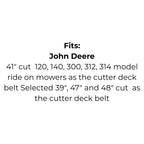 Belt Replaces John Deere M42779 and M45998, MTD 754-0365 and 954-0365, Simplicity 1607813 and 165950 or  Toro 114433 and 106516