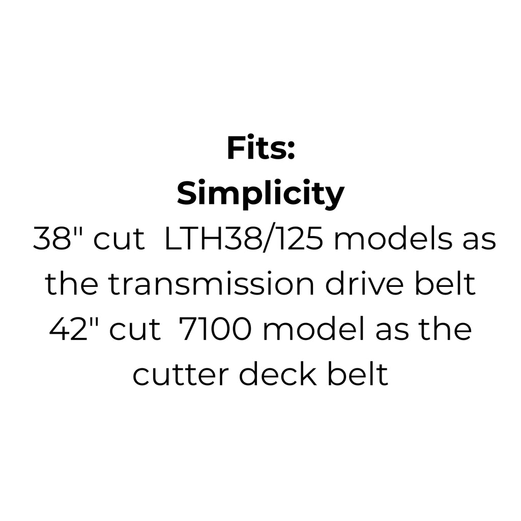 Belt Replaces John Deere M42779 and M45998, MTD 754-0365 and 954-0365, Simplicity 1607813 and 165950 or  Toro 114433 and 106516