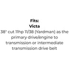 Belt Replaces Murray 338017, MTD754-0266 or 954-0266, Victa 754-0266 or 954-0266 or Stihl-Viking 7004 872 1005 or 6121 033 8017