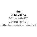 Belt Replaces Murray 338017, MTD754-0266 or 954-0266, Victa 754-0266 or 954-0266 or Stihl-Viking 7004 872 1005 or 6121 033 8017
