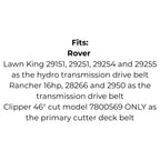 Belt for Cub Cadet 754-3027 954-3027, John Deere M126009, Murray 37x80-MA 37x89-MA 710217 7101748YP Rover A12859 37x89-MA 710217 7101748YP, Toro 6738