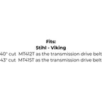 Belt Replaces AYP 126520, Husqvarna 532 12 65-20 or 532 41 92-71, Murray 314120 or Stihl-Viking 7004 872 1374 or 6121 931 4120