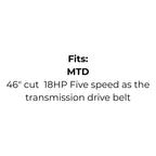 Replaces MTD 754-0248 or 954-0248, Murray 37X106, 037X106, 37X106MA 37X96, 37X81, 37X81MA, 037X96 or 37X96MA, Rover 37X106 or 37x96 or Toro 106125