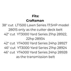 Belt for AYP 193214, Craftsman 125907-X 193214, Kingcat KS500183
