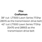 Belt Replaces Bolens 1741568, Craftsman 138255, Husqvarna   5321308-01, 5321382-55 or 5321608-55 or McCulloch 5321308-01