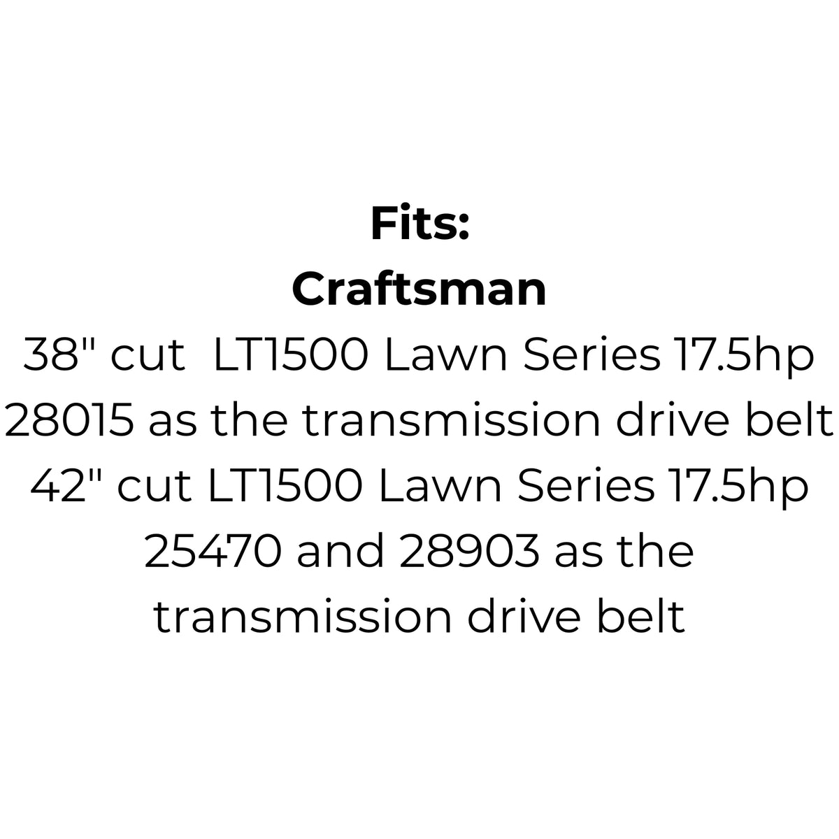 Belt Replaces Bolens 1741568, Craftsman 138255, Husqvarna   5321308-01, 5321382-55 or 5321608-55 or McCulloch 5321308-01