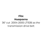 Belt Replaces Bolens 1741568, Craftsman 138255, Husqvarna   5321308-01, 5321382-55 or 5321608-55 or McCulloch 5321308-01