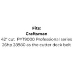 Belt Replaces Craftsman, Cub Cadet, MTD, Rover 754-04060, 954-04060, 754-04060B, 954-04060B or Sabre GX10851 or GX10065
