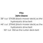 Belt Replaces John Deere M118760 or M41668 or Toro 108834