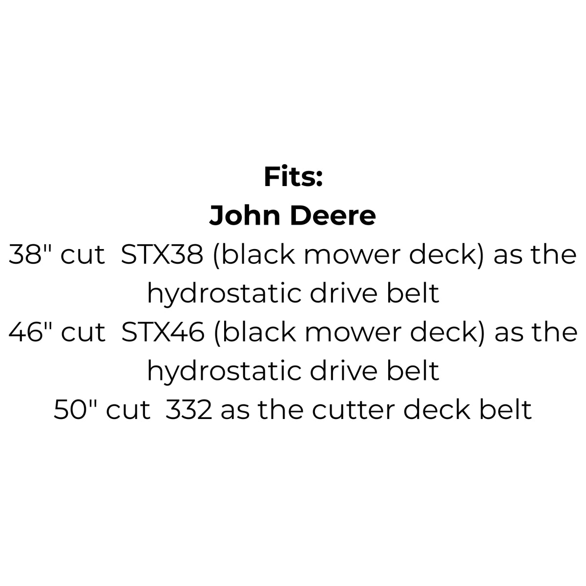Belt Replaces John Deere M118760 or M41668 or Toro 108834