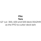 Belt Replaces John Deere M118760 or M41668 or Toro 108834
