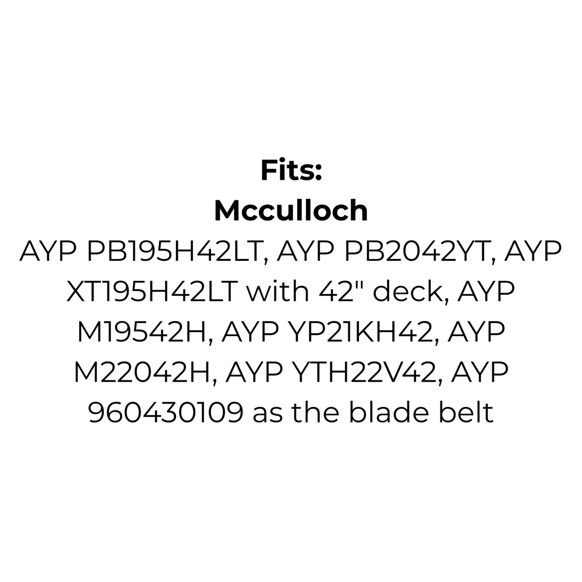Belt Replaces John Deere M110978 or M41960, Bolens 1820400 or Mcculloch 532429636