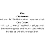 Belt Replaces Craftsman, MTD or Rover 754-04219 or 954-04219, Cub Cadet 754-3039 or 954-3039 or Toro 102742