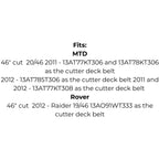 Belt Replaces Craftsman, MTD or Rover 754-04219 or 954-04219, Cub Cadet 754-3039 or 954-3039 or Toro 102742