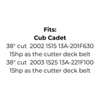 Belt Replaces Cub Cadet 754-0641 or 954-0641