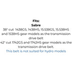 Belt Replaces AYP, Craftsman 405143, Husqvarna 584 45 31-01 or 532 40 51-43 or Sabre GX10062