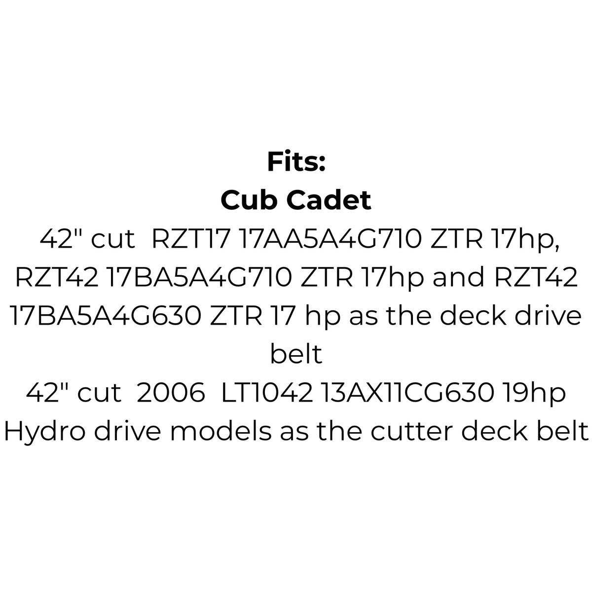 Belt Replaces Cub Cadet, MTD, Troy Bilt™️ 754-04045 or 954-04045, Honda 22431-771-700 or Yardman 75-409