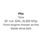 Belt replaces Toro 886260