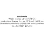 Belt replaces GT2360 for Greenfield Mini Mow