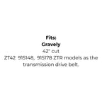 Belt Replaces Gravely 07200010 Stihl-Viking 70048720926 61210321147 Victa TM43412A, 7540195 and NR321147