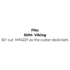 Belt Replaces Gravely 07200010 Stihl-Viking 70048720926 61210321147 Victa TM43412A, 7540195 and NR321147